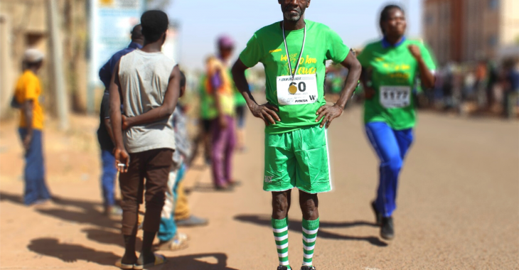 Lamine Bonkoungou, 65 ans, marathonien