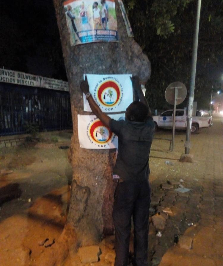 Elections au Burkina : des jeunes font la course aux affiches